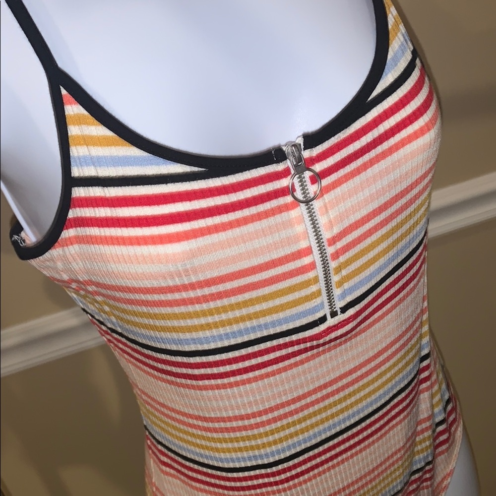 Express Multicolor Striped Ribbed Bodysuit - Picture 4 of 9